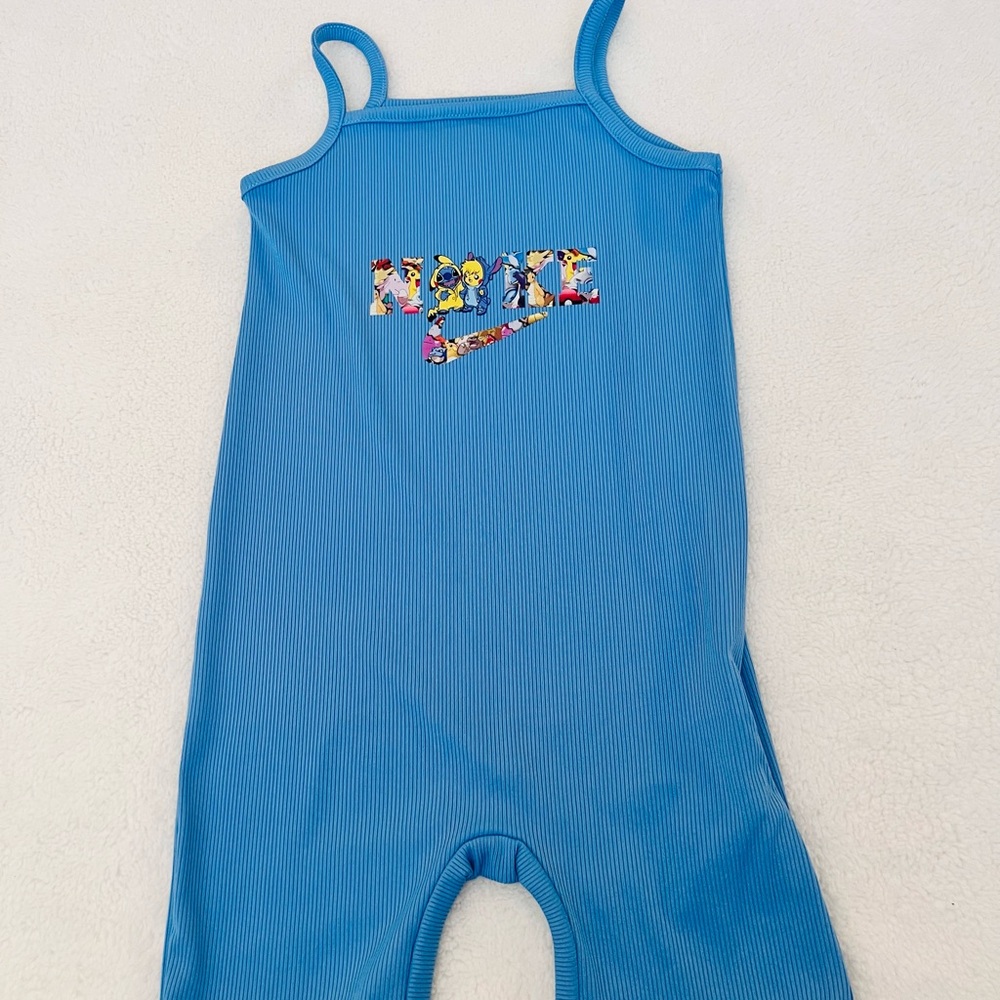 Blue Graphic Romper